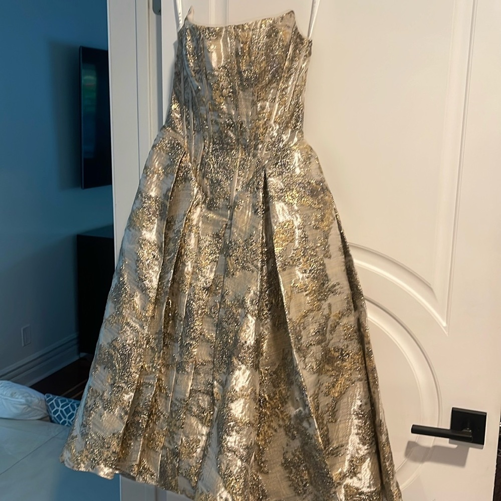 Mavis Gilded Silver Midi Dress